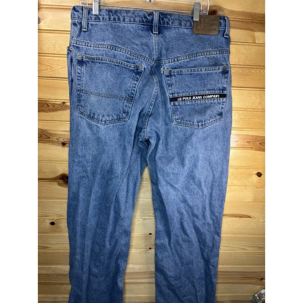 Polo Jeans Company Ralph Lauren Men's 34x34 Vintage Denim Blue Jeans Baggy READ!